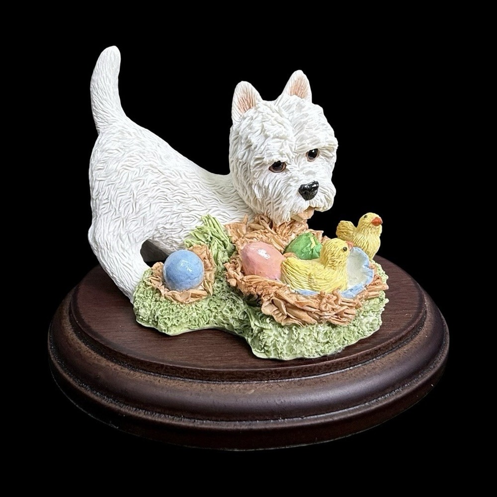 Peakdale Westie‎ & Chicks Figurine Code 217 England Easter Eggs Spring Chicks